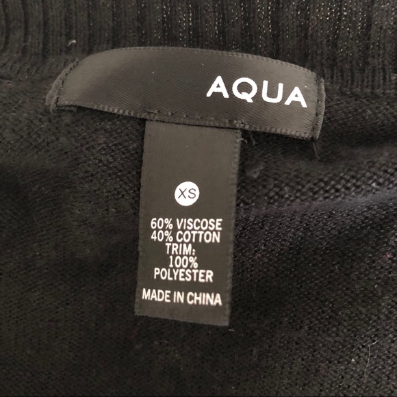 Aqua black half sweater over white top - Picture 5 of 6